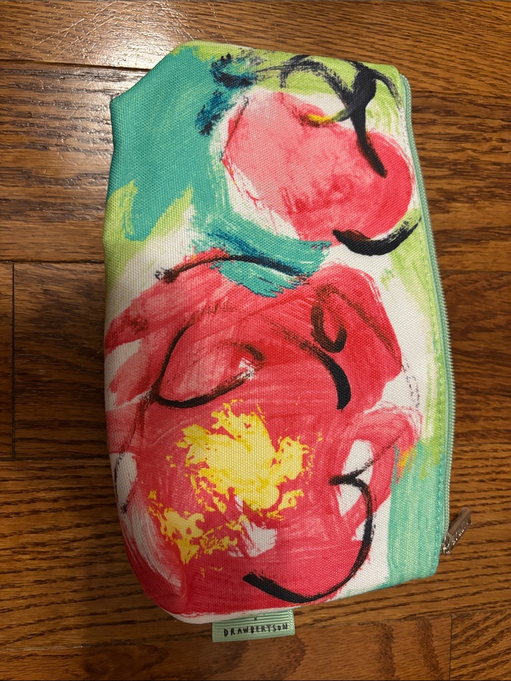 Clinique Floral Cosmetic Bag - Turquoise, Coral & Yellow
